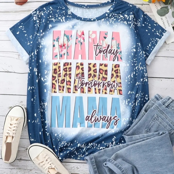 NWT !! Women's Plus Size Casual Blue Graphic Lettering Fashion Top!!💖💖 - Picture 12 of 12